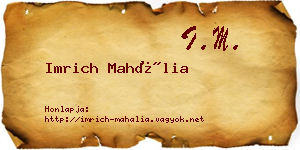 Imrich Mahália névjegykártya